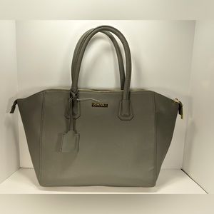 Joy & Iman Large Leather Functional Tote Bag With Accessories - Elephant…